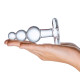 Заказать Прозрачная анальная пробка-елочка с 3 шариками Butt Plug with Tapere Base - 11 см.