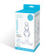 Заказать Прозрачная анальная пробка-елочка с 3 шариками Butt Plug with Tapere Base - 11 см.