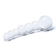 Заказать Изогнутный прозрачный стимулятор Beaded Dildo - 13 см.