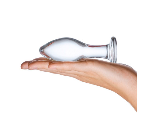 Заказать Прозрачная округлая анальная пробка Classic Glass Butt Plug - 10 см.