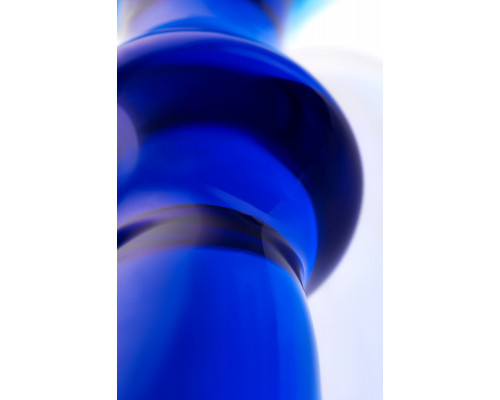 Синяя стеклянная анальная втулка - 13,5 см.