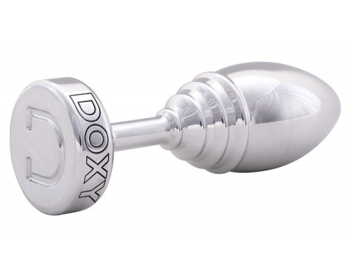 Заказать Серебристая анальная втулка Doxy Ribbed Butt Plug - 10,5 см.