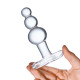 Заказать Прозрачная анальная пробка-елочка с 3 шариками Butt Plug with Tapere Base - 11 см.