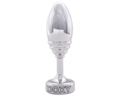 Заказать Серебристая анальная втулка Doxy Ribbed Butt Plug - 10,5 см.