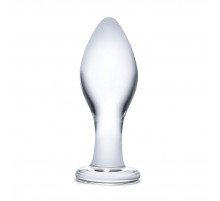 Прозрачная округлая анальная пробка Classic Glass Butt Plug - 10 см.