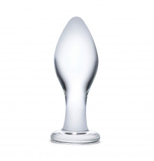 Прозрачная округлая анальная пробка Classic Glass Butt Plug - 10 см.