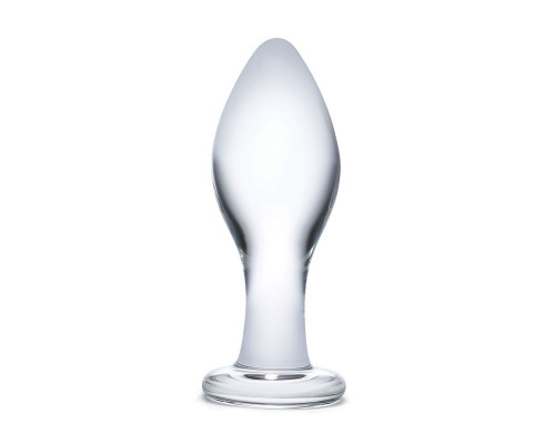 Заказать Прозрачная округлая анальная пробка Classic Glass Butt Plug - 10 см.