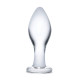 Заказать Прозрачная округлая анальная пробка Classic Glass Butt Plug - 10 см.
