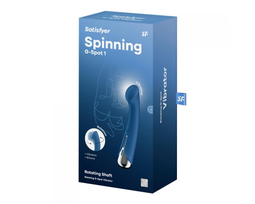 Синий вибратор для G-стимуляции Spinning G-Spot 1 - 17 см.