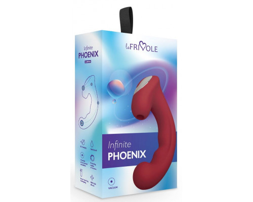 Заказать Бордовый вибратор Phoenix с вакуумной стимуляцией клитора - 18 см.