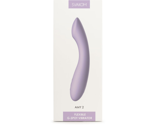 Заказать Сиреневый изогнутый вибратор Amy 2 - 17,4 см.