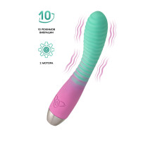 Мятно-розовый вибратор с изогнутой головкой Azalia - 20,5 см.