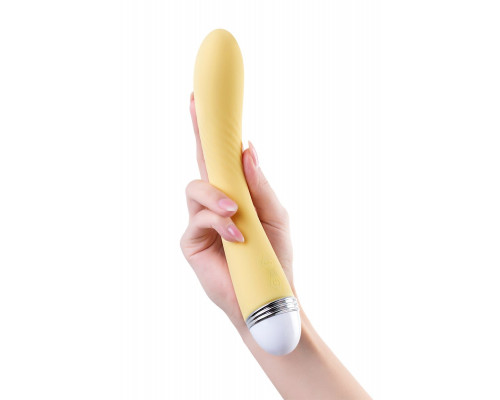 Желтый вибратор Calla - 22 см.