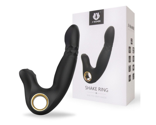 Заказать Черный вибромассажер Shake Ring - 16,8 см.