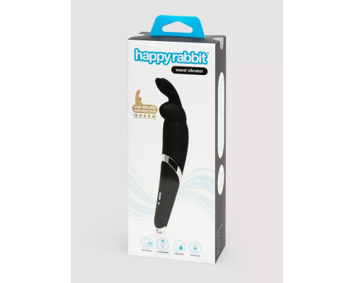Заказать Черный вибратор Rabbit Rechargeable Wand Vibrator - 26,7 см.