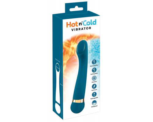 Заказать Бирюзовый вибромассажер с температурными режимами Hot n Cold Vibrator - 21,6 см.