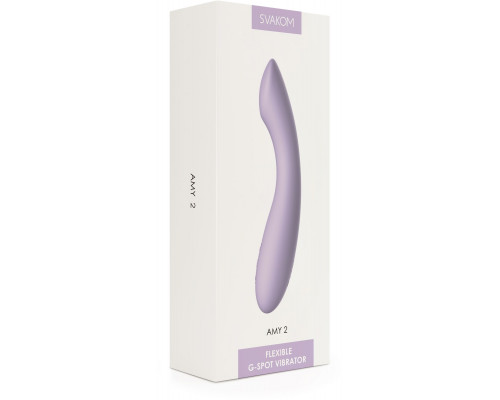 Заказать Сиреневый изогнутый вибратор Amy 2 - 17,4 см.