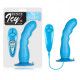 Заказать Голубой вибратор для G-точки BUNNY ICY - 18 см.