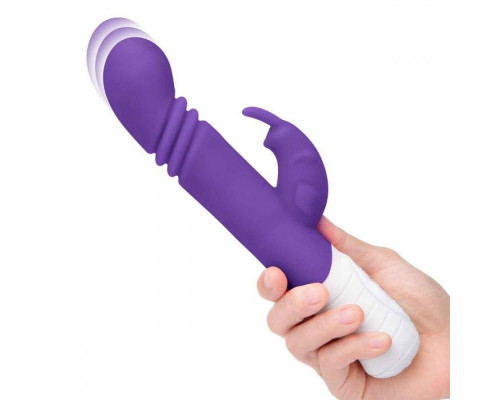 Заказать Фиолетовый массажер для G-точки Slim Shaft thrusting G-spot Rabbit - 23 см.