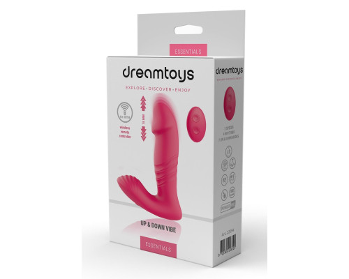 Розовый вибратор с возвратно-поступательными движениями Up And Down Vibe