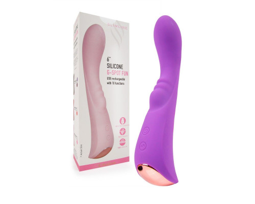 Фиолетовый вибратор для G-стимуляции - 19,1 см.