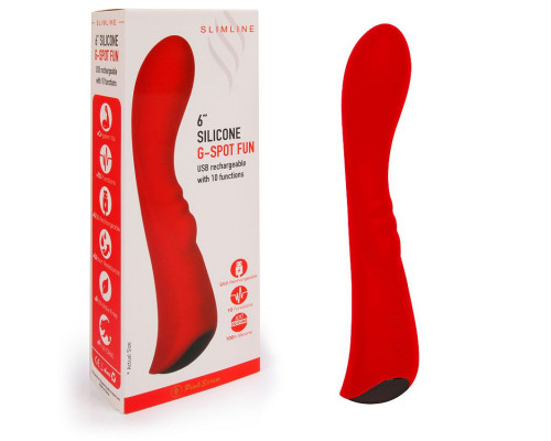 Заказать Красный вибромассажер 6  Silicone G-Spot Fun - 19,1 см.