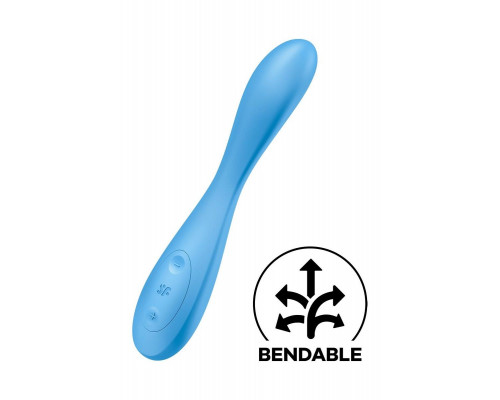 Заказать Голубой гибкий вибромассажер Satisfyer G-Spot Flex 4+ - 19 см.