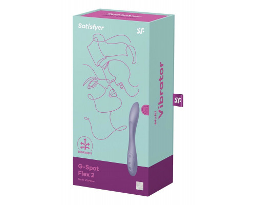 Заказать Сиреневый гибкий вибратор Satisfyer G-Spot Flex 2 - 19,5 см.
