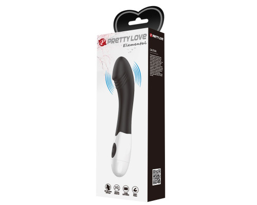 Черный вибратор для G-точки Elemental - 19 см.