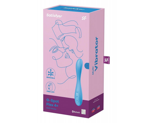 Заказать Голубой гибкий вибромассажер Satisfyer G-Spot Flex 4+ - 19 см.