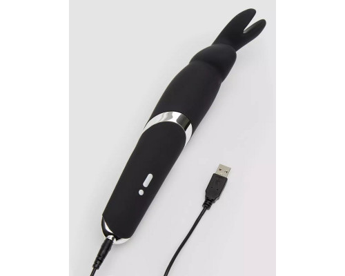 Заказать Черный вибратор Rabbit Rechargeable Wand Vibrator - 26,7 см.