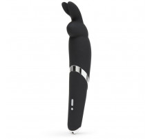 Черный вибратор Rabbit Rechargeable Wand Vibrator - 26,7 см.