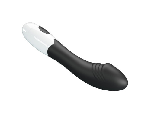 Черный вибратор для G-точки Elemental - 19 см.