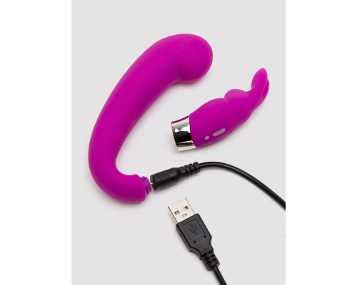 Заказать Лиловый вибратор Mini G-Spot Curve Vibe с клиторальным зайчиком