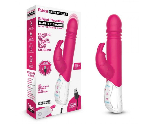 Заказать Розовый пульсирующий вибромассажер G-Spot Thrusting Rabbit - 24 см.
