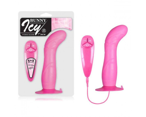 Заказать Розовый вибратор для G-точки BUNNY ICY - 18 см.
