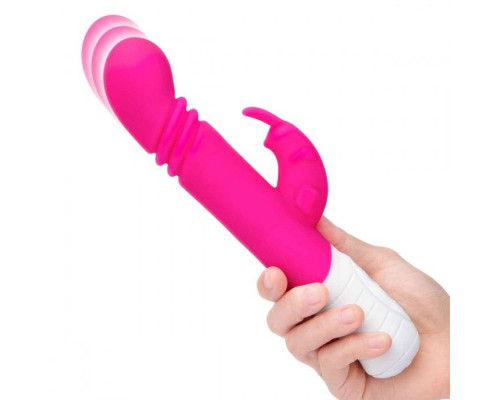 Заказать Розовый массажер для G-точки Slim Shaft thrusting G-spot Rabbit - 23 см.