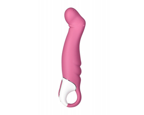 Заказать Вибратор Satisfyer Petting Hippo с загнутым кончиком - 22,9 см.