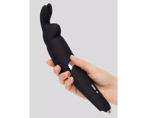 Заказать Черный вибратор Rabbit Rechargeable Wand Vibrator - 26,7 см.