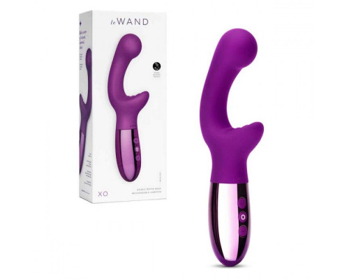 Заказать Фиолетовый вибромассажер с двумя моторами Le Wand XO - 19 см.