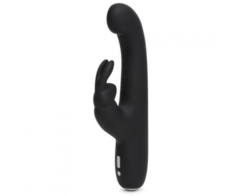 Заказать Чёрный вибратор Slimline G-Spot Rechargeable Rabbit Vibrator - 24,1 см.