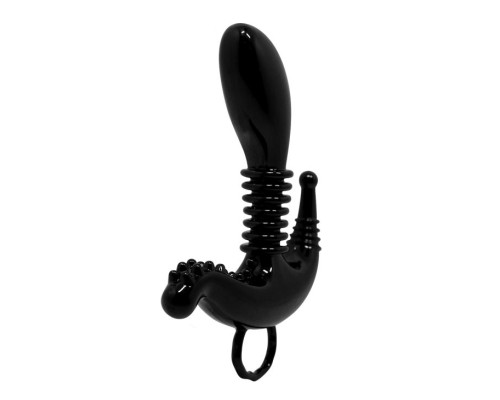 Заказать Чёрный стимулятор точки G, клитора и ануса