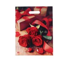 Пакет с принтом в виде роз (31х40 см)