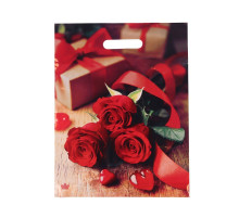 Пакет с принтом в виде роз (31х40 см)