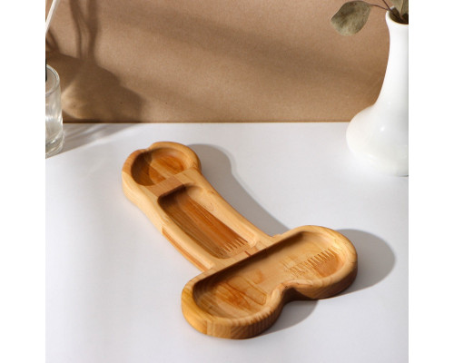 Деревянное блюдо для подачи в форме члена (25 х 16,5 х 1,7 см)