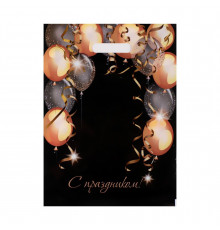 Пакет с вырубной ручкой и принтом в виде шариков (30х40 см)