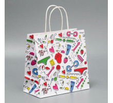 Подарочный крафтовый пакет«18» - 22×22×11 см.