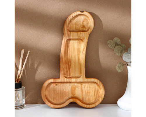 Деревянное блюдо для подачи в форме члена (32,5 х 20 х 1,7 см)