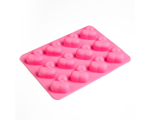 Заказать Ярко-розовая силиконовая форма для льда с фаллосами