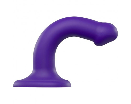 Фиолетовый фаллоимитатор-насадка Strap-On-Me Dildo Dual Density size S - 17 см.